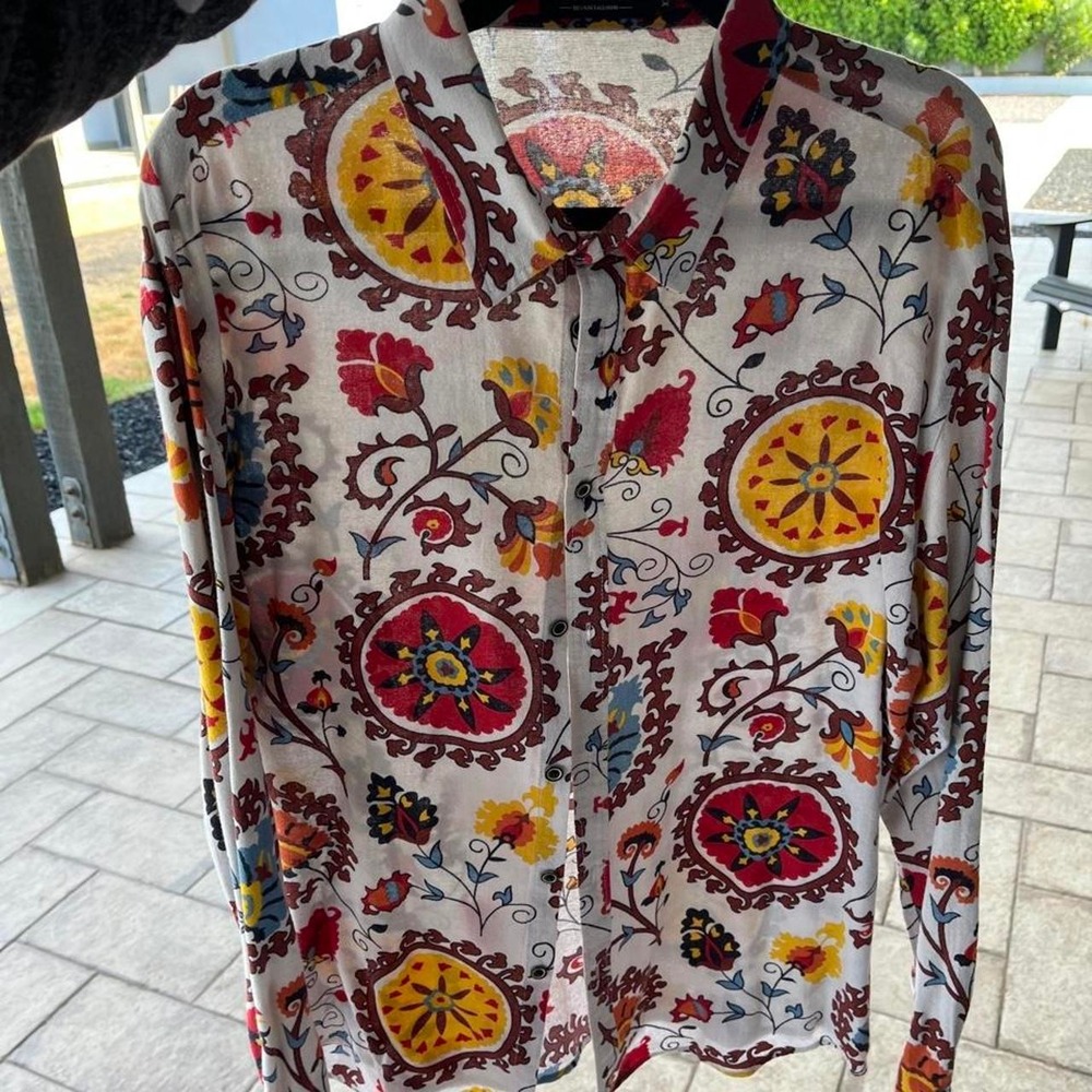 Luc Matton Floral Long Sleeve Button Up Shirt XXXL